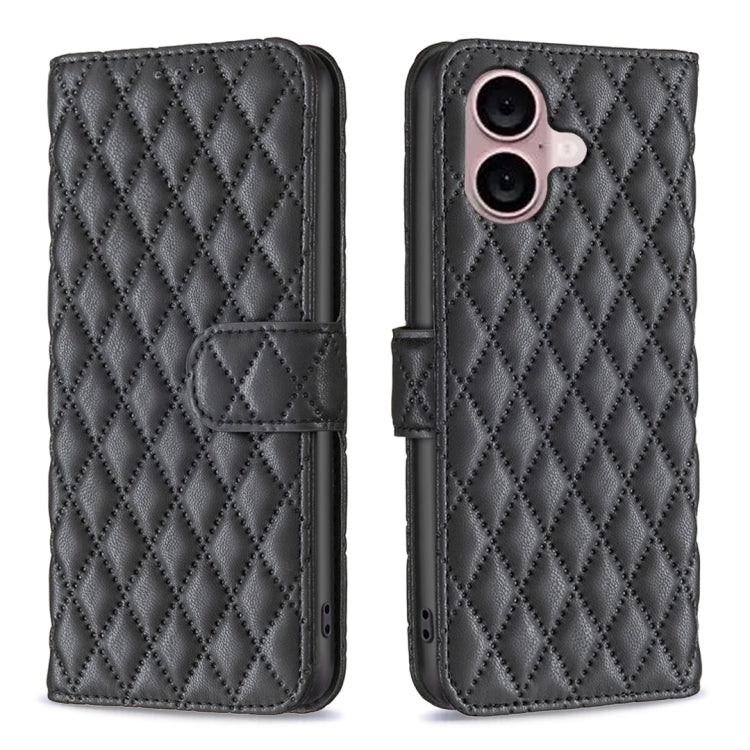 Diamond Lattice Wallet Flip Leather Phone Case, For iPhone 17e / 16e, For iPhone 17 Pro Max, For iPhone 17 Pro, For iPhone 17, For iPhone Air, For iPhone 16 Pro Max, For iPhone 16 Pro, For iPhone 16 Plus