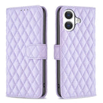 Diamond Lattice Wallet Flip Leather Phone Case, For iPhone 17e / 16e, For iPhone 17 Pro Max, For iPhone 17 Pro, For iPhone 17, For iPhone Air, For iPhone 16 Pro Max, For iPhone 16 Pro, For iPhone 16 Plus