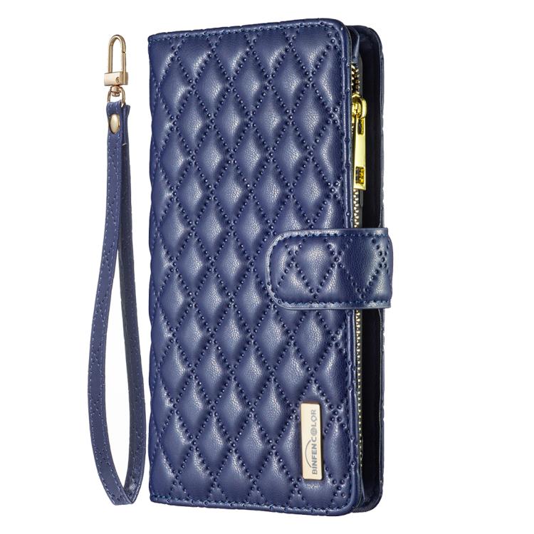 Diamond Lattice Zipper Wallet Leather Flip Phone Case, For iPhone 17 Pro Max, For iPhone 17 Pro, For iPhone 17, For iPhone Air, For iPhone 16 Pro Max, For iPhone 16 Pro, For iPhone 16 Plus, For iPhone 16