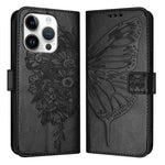 Embossed Butterfly Leather Phone Case, For iPhone 16 Pro, For iPhone 16 Plus, For iPhone 16, For iPhone 15 Pro Max, For iPhone 15 Pro, For iPhone 15 Plus