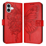 Embossed Butterfly Leather Phone Case, For iPhone 16 Pro, For iPhone 16 Plus, For iPhone 16, For iPhone 15 Pro Max, For iPhone 15 Pro, For iPhone 15 Plus