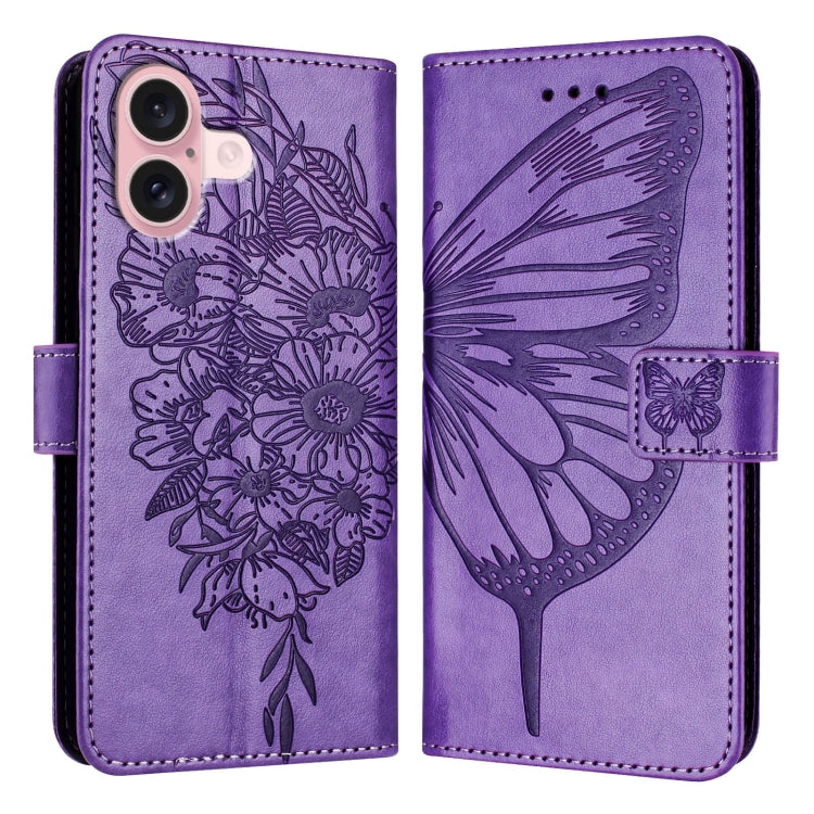 Embossed Butterfly Leather Phone Case, For iPhone 16 Pro, For iPhone 16 Plus, For iPhone 16, For iPhone 15 Pro Max, For iPhone 15 Pro, For iPhone 15 Plus