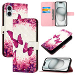 3D Painting Horizontal Flip Leather Phone Case, For iPhone 16 Pro, For iPhone 16 Plus, For iPhone 16, For iPhone 15 Pro Max, For iPhone 15 Pro, For iPhone 15 Plus