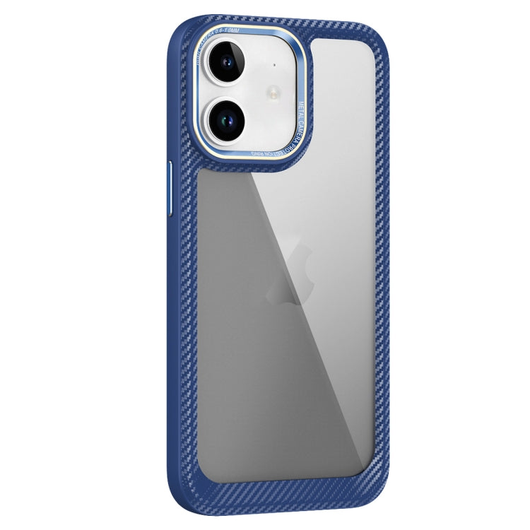 Carbon Fiber Transparent Back Panel Phone Case, For iPhone 11 Pro Max, For iPhone 11