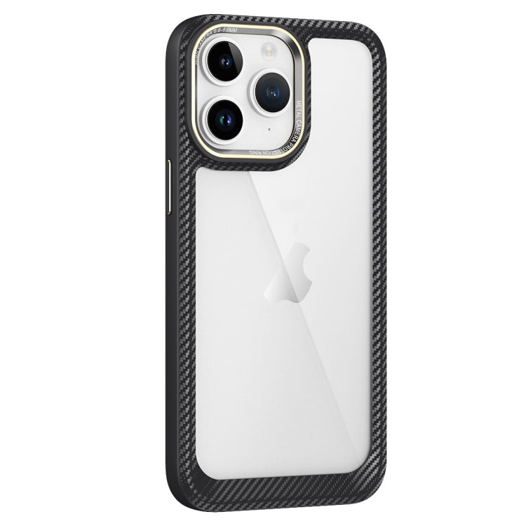 Carbon Fiber Transparent Back Panel Phone Case, For iPhone 11 Pro Max, For iPhone 11