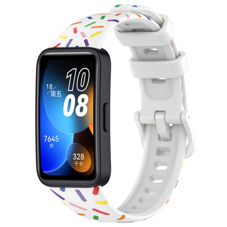 Sports Rainbow Dots Silicone Watch Band, For Huawei Band 10 / 9 / 8