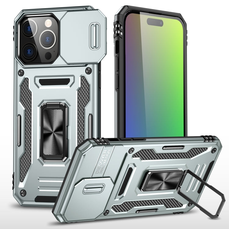 Armor PC + TPU Camera Shield Phone Case, For iPhone 16 Pro, For iPhone 16 Plus, For iPhone 16, For iPhone 15 Pro Max, For iPhone 15 Pro, For iPhone 15 Plus