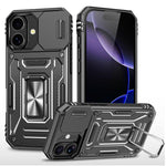 Armor PC + TPU Camera Shield Phone Case, For iPhone 17e / 16e, For iPhone 17 Pro Max, For iPhone 17 Pro, For iPhone 17, For iPhone Air, For iPhone 16 Pro Max