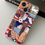Painted Pattern Precise Hole PC Phone Case, For iPhone 14