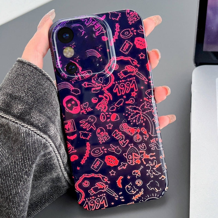 Painted Pattern Precise Hole PC Phone Case, For iPhone X / XS