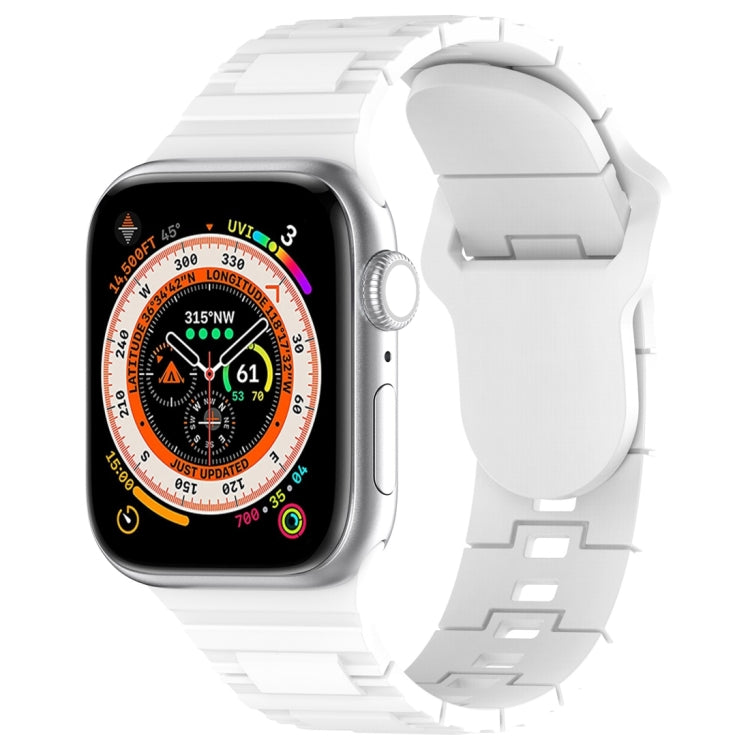 Square Buckle Armor Style Silicone Watch Band, For Apple Watch 7 41mm, For Apple Watch 7 45mm, For Apple Watch SE 40mm
