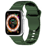 Square Buckle Armor Style Silicone Watch Band, For Apple Watch 7 41mm, For Apple Watch 7 45mm, For Apple Watch SE 40mm