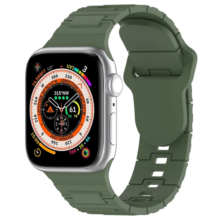 Square Buckle Armor Style Silicone Watch Band, For Apple Watch 3 42mm, For Apple Watch 2 42mm, For Apple Watch 2 38mm