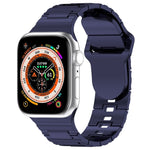 Square Buckle Armor Style Silicone Watch Band, For Apple Watch SE 2023 44mm, For Apple Watch Ultra 49mm, For Apple Watch 8 41mm