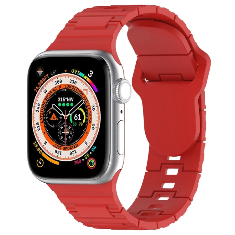 Square Buckle Armor Style Silicone Watch Band, For Apple Watch SE 2023 44mm, For Apple Watch Ultra 49mm, For Apple Watch 8 41mm