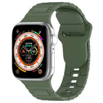 Square Buckle Armor Style Silicone Watch Band, For Apple Watch 9 45mm, For Apple Watch 9 41mm