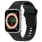 Square Buckle Armor Style Silicone Watch Band, For Apple Watch 9 45mm, For Apple Watch 9 41mm