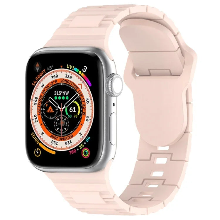 Square Buckle Armor Style Silicone Watch Band, For Apple Watch 9 45mm, For Apple Watch 9 41mm