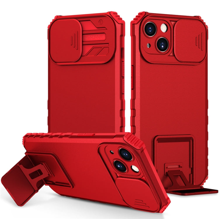 Stereoscopic Holder Sliding Camshield Phone Case, For iPhone 15 Plus, For iPhone 15