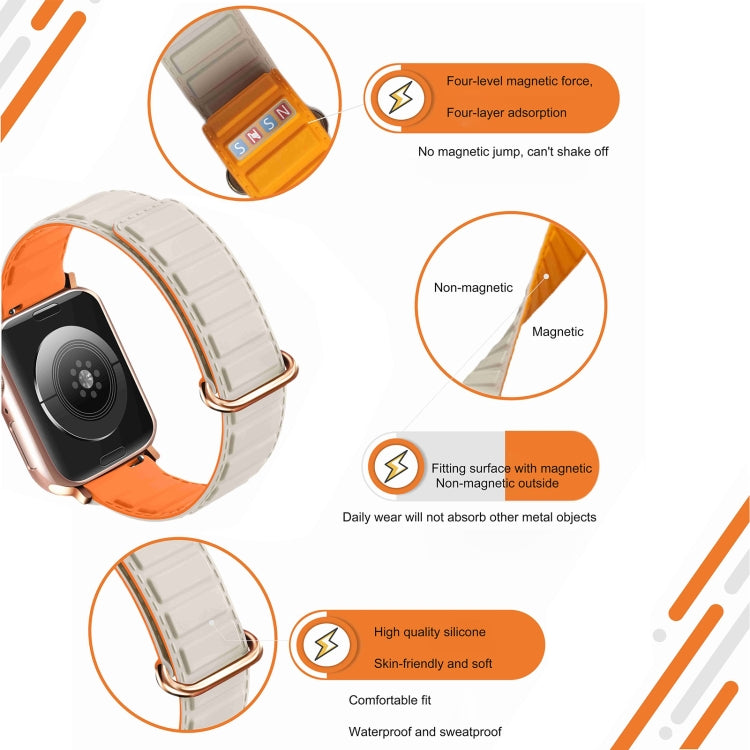 Reverse Buckle Magnetic Silicone Watch Band, For Apple Watch Series 7 41mm, For Apple Watch Series 7 45mm, For Apple Watch SE 40mm