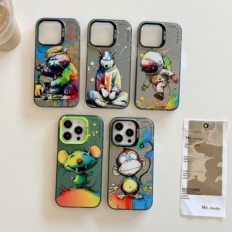 Animal Pattern Oil Painting Series PC + TPU Phone Case, For iPhone 15