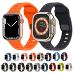 Square Buckle Stripes Silicone Watch Band, For Apple Watch Series 9 41mm, For Apple Watch Ultra 49mm