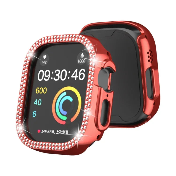 Double Row Diamond Hollow PC Watch Case, For Apple Watch Ultra 2 / Ultra 49mm