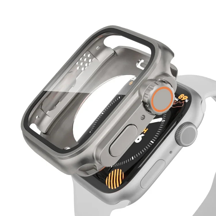 Change to Ultra 49mm Waterproof All-Inclusive Film Hybrid PC Watch Case, For Apple Watch Series 6 / 5 / 4 / SE 44mm, For Apple Watch Series 6 / 5 / 4 / SE 40mm, For Apple Watch Series 9 / 8 / 7 45mm, For Apple Watch Series 9 / 8 / 7 41mm
