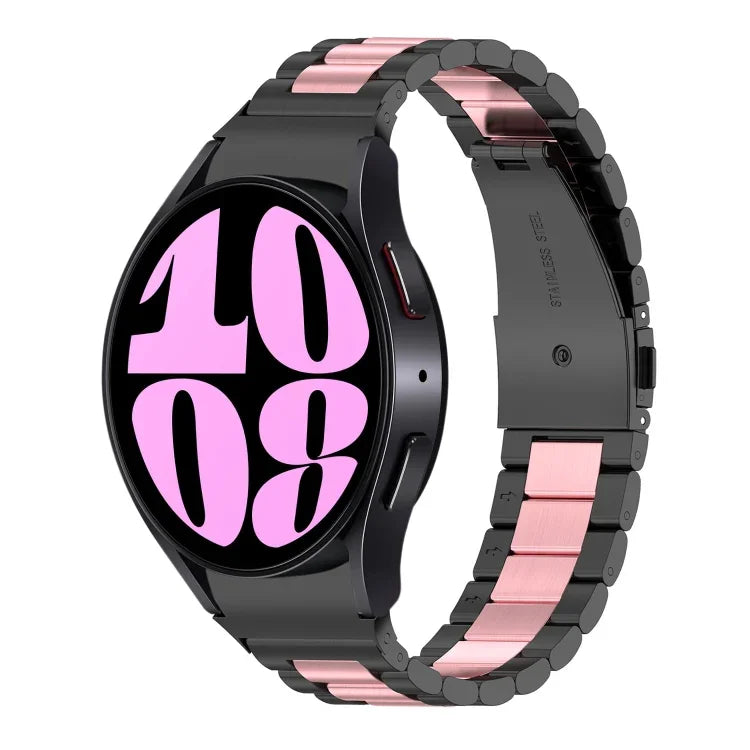 Three Bead Stainless Steel Watch Band, For Samsung Galaxy Watch 6 / 6 Classic