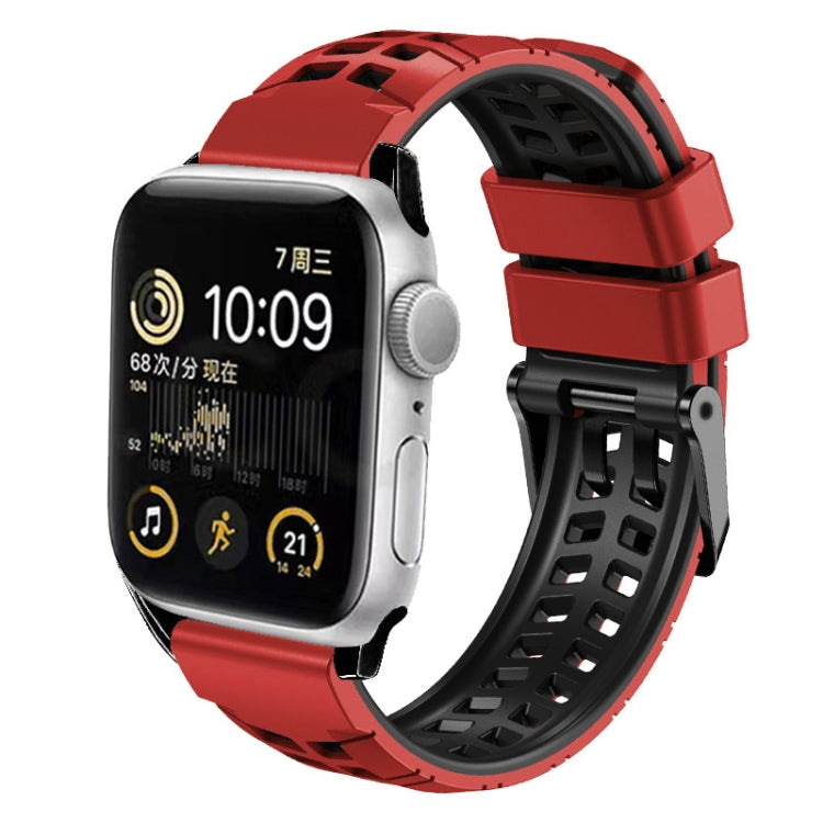 Twill Dual-row Buckle Silicone Watch Band, For Apple Watch Ultra 49mm, For Apple Watch SE 2023 44mm, For Apple Watch SE 2023 40mm, For Apple Watch Ultra 2 49mm, For Apple Watch Series 9 45mm
