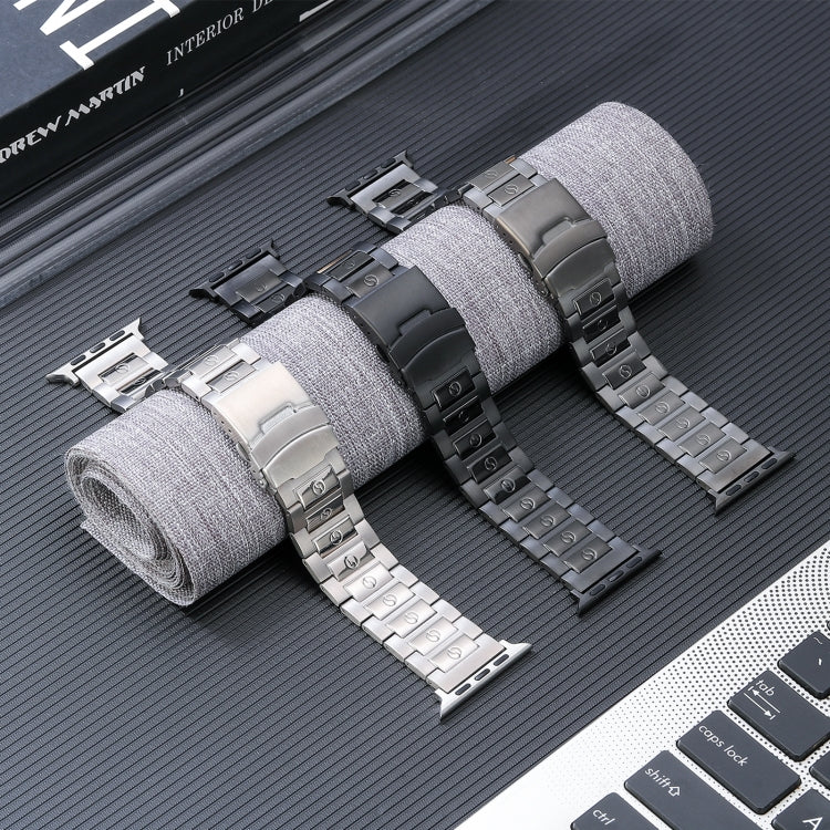 Safety Buckle Titanium Steel Watch Band, For Apple Watch Series 5 44mm, For Apple Watch Series 5 40mm, For Apple Watch Series 4 44mm, For Apple Watch 42mm, For Apple Watch Series 4 40mm, For Apple Watch Series 3 38mm, For Apple Watch 38mm              ...