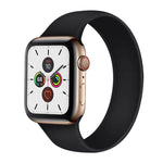 For Apple Watch Series 5 & 4 44mm / 3 & 2 & 1 42mm Solid Color Elastic Silicone Replacement Wrist Strap Watchband, Size:S 130mm, S 130mm, Size:M 143mm, M 143mm, Size:L 156mm, L 156mm