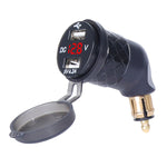 German EU Plug Special Motorcycle Elbow Charger Dual USB Voltmeter 4.2A Charger, Black, Blue, Red, Gold