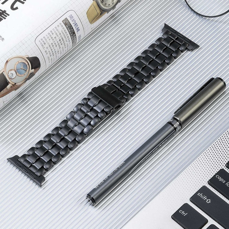 Five Beads Titanium Steel Watch Band, For Apple Watch Series 6 44mm, For Apple Watch Series 5 44mm, For Apple Watch Series 5 40mm, For Apple Watch Series 4 44mm, For Apple Watch 42mm, For Apple Watch Series 3 38mm, For Apple Watch 38mm                 ...