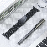 Five Beads Titanium Steel Watch Band, For Apple Watch Series 6 44mm, For Apple Watch Series 5 44mm, For Apple Watch Series 5 40mm, For Apple Watch Series 4 44mm, For Apple Watch 42mm, For Apple Watch Series 3 38mm, For Apple Watch 38mm                 ...