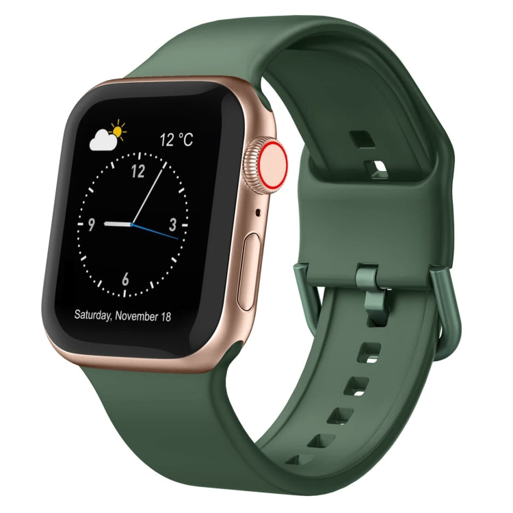 Pin Buckle Silicone Watch Band, For Apple Watch Series 8 45mm