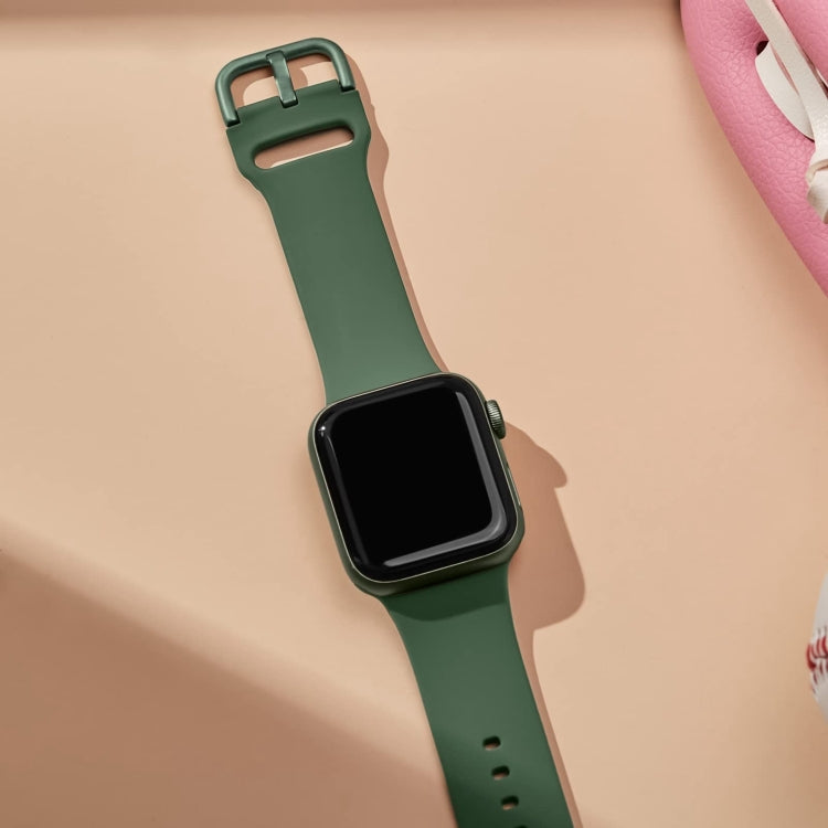 Pin Buckle Silicone Watch Band, For Apple Watch Series 9 45mm