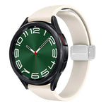 Magnetic Silver Buckle Slim Silicone Watch Band, For Samsung Galaxy Watch 6 / 6 Classic