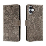Lace Flower Embossing Flip Leather Phone Case, For iPhone 17e / 16e, For iPhone 17 Pro Max, For iPhone 17 Pro, For iPhone 17, For iPhone Air, For iPhone 16 Pro Max, For iPhone 16 Pro, For iPhone 16 Plus