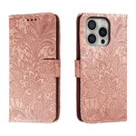 Lace Flower Embossing Flip Leather Phone Case, For iPhone 17e / 16e, For iPhone 17 Pro Max, For iPhone 17 Pro, For iPhone 17, For iPhone Air, For iPhone 16 Pro Max, For iPhone 16 Pro, For iPhone 16 Plus