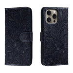 Lace Flower Embossing Flip Leather Phone Case, For iPhone 17e / 16e, For iPhone 17 Pro Max, For iPhone 17 Pro, For iPhone 17, For iPhone Air, For iPhone 16 Pro Max, For iPhone 16 Pro, For iPhone 16 Plus