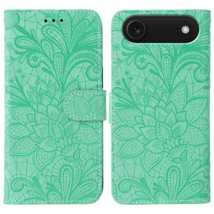 Lace Flower Embossing Flip Leather Phone Case, For iPhone 17e / 16e, For iPhone 17 Pro Max, For iPhone 17 Pro, For iPhone 17, For iPhone Air, For iPhone 16 Pro Max, For iPhone 16 Pro, For iPhone 16 Plus