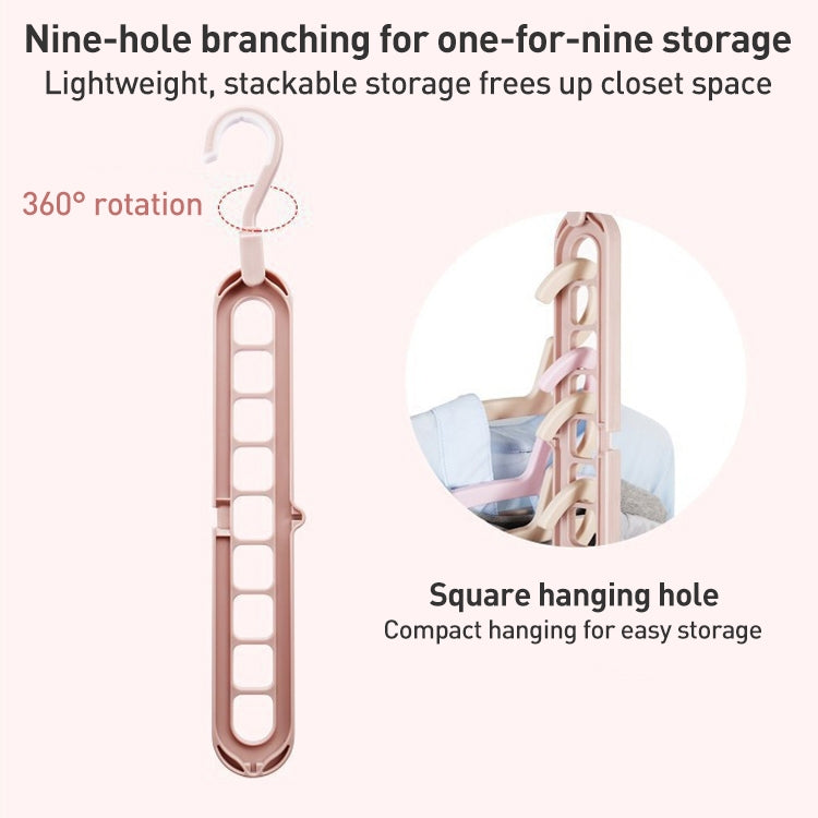 Multifunctional Magic Nine-hole Clothes Hanger, Random Color