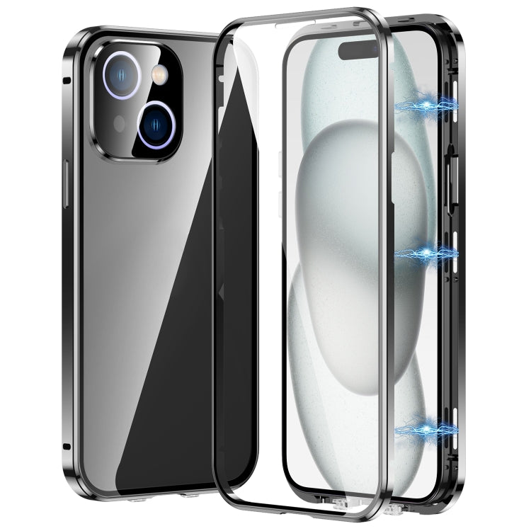 Magnetic Double-buckle HD Tempered Glass Phone Case, For iPhone 15, For iPhone 13 Pro Max, For iPhone 13 Pro, For iPhone 13, For iPhone 12, For iPhone 12 Pro Max, For iPhone 12 Pro, For iPhone 11 Pro Max, For iPhone 11