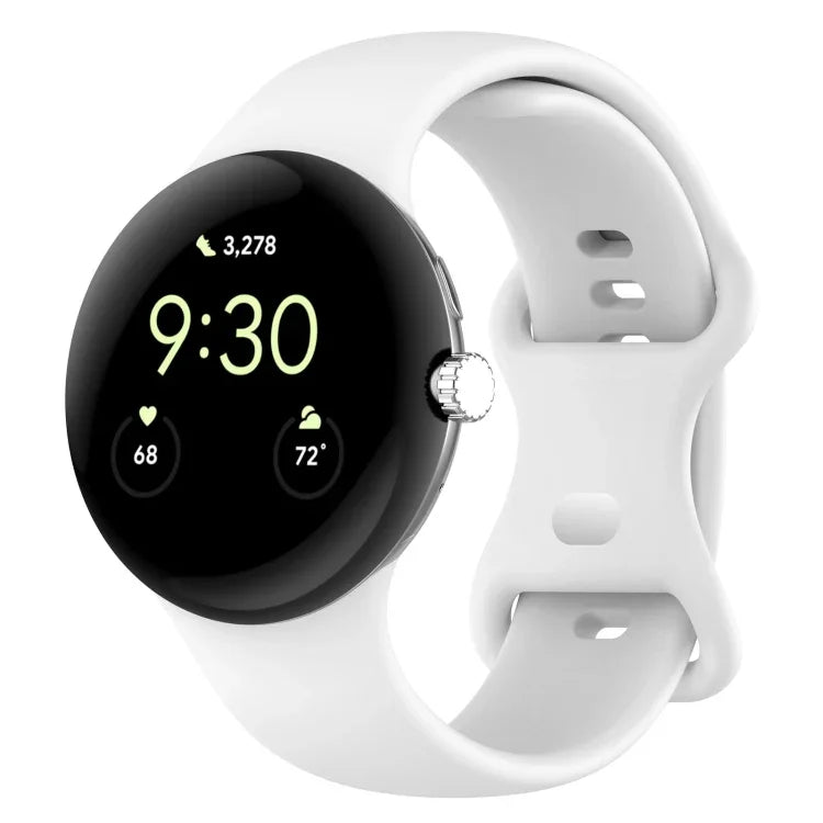 For Google Pixel Watch 4 / 3 / 2 / 1 41mm Solid Color Silicone Watch Band, S Size, L Size