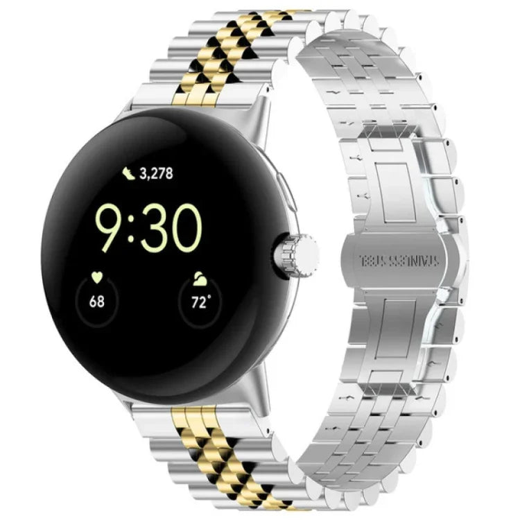 Seven Beads Stainless Steel Metal Watch Band, For Google Pixel Watch 4 / 3 / 2 / 1 41mm