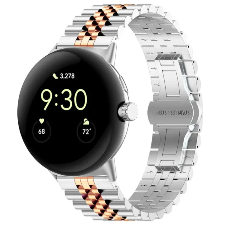 Seven Beads Stainless Steel Metal Watch Band, For Google Pixel Watch 4 / 3 / 2 / 1 41mm