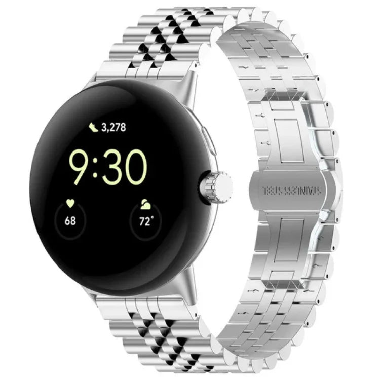 Seven Beads Stainless Steel Metal Watch Band, For Google Pixel Watch 4 / 3 / 2 / 1 41mm