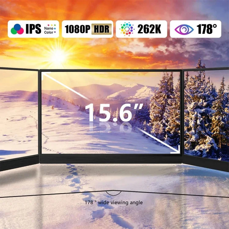 15.6 inch HDR 1080P IPS Screen Portable Monitor, 15.6 inch 1080P