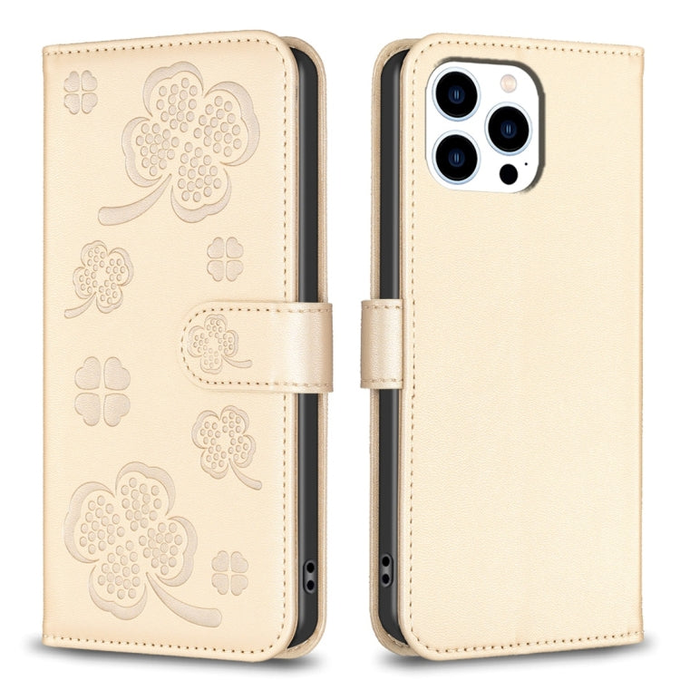 Four-leaf Embossed Leather Phone Case, For iPhone 7 / 8 / SE 2022, For iPhone 13 Pro Max, For iPhone 13 Pro, For iPhone 13, For iPhone 12 / 12 Pro, For iPhone 12 Pro Max, For iPhone 11 Pro Max, For iPhone 11